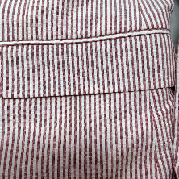 Linea Uomo Blazer Mens 44L Red White Seersucker Cotton Sport Coat Jacket Summer